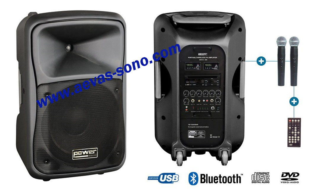 BE 9700PT POWER ACOUSTICS Enceinte autonome portable amplifiée : matériel  de sonorisation magasin de sono